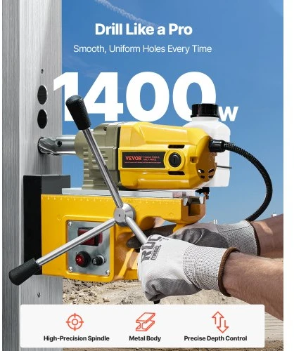VEVOR Magnetinis grąžtas ZT-40HA, 1400 W, 11 karūninių grąžtų