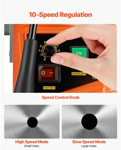 VEVOR Magnetinis gręžtuvas, 1550 W, 0-500 RPM, 50 mm