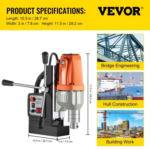 Koduva VEVOR magnetinis gręžtuvas BRM-35, 980 W, 240 V
