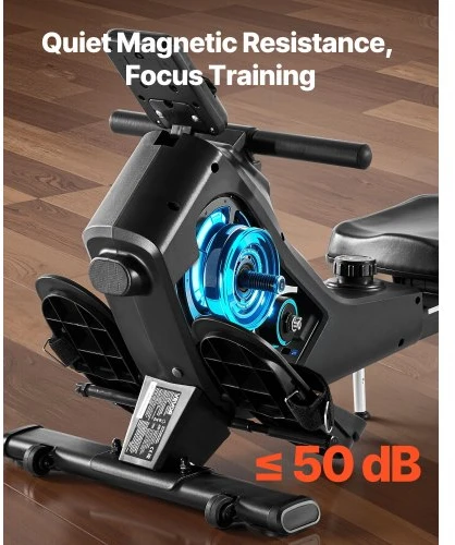 VEVOR Magnetinis irklavimo treniruoklis, 16 lygių, sulankstomas, Bluetooth programėlės suderinamumas, LCD ekranas, 158 kg