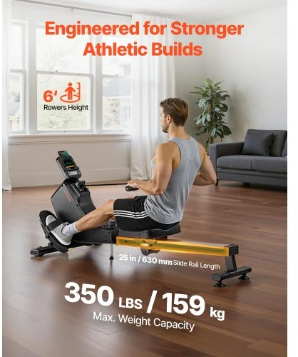 VEVOR Magnetinis irklavimo treniruoklis, 16 lygių, sulankstomas, Bluetooth programėlės suderinamumas, LCD ekranas, 158 kg