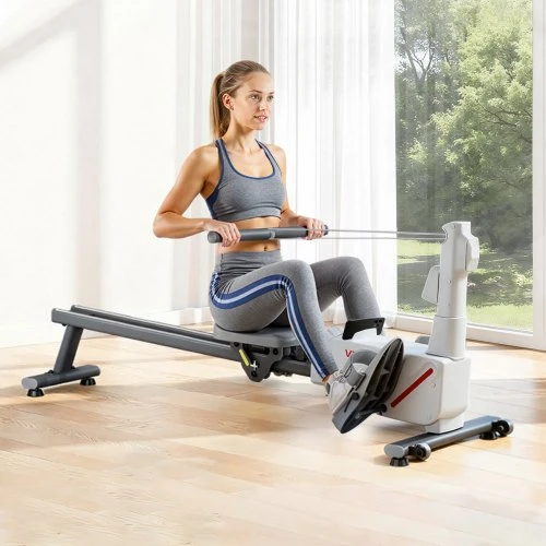 VEVOR Magnetinis irklavimo treniruoklis, 16 lygių, sulankstomas, 158 kg, Bluetooth APP, LCD ekranas