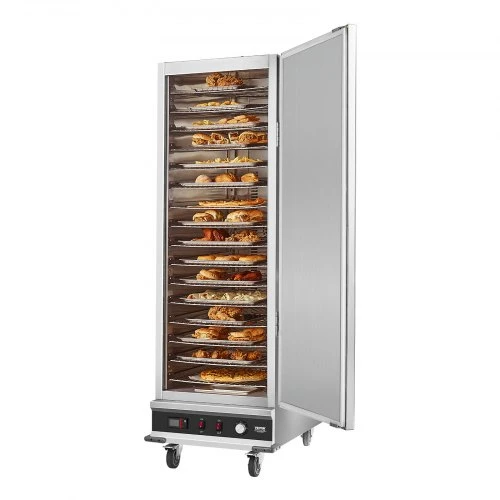 VEVOR Maisto šildytuvas „Hot Box“, 16 lygių, su vandens padėklu, vienos durys, reguliuojamos lentynos, nerūdijančio plieno spintelė