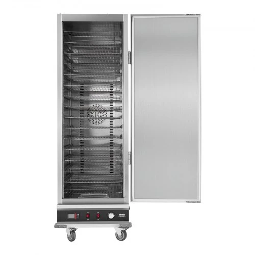 VEVOR Maisto šildytuvas „Hot Box“, 16 lygių, su vandens padėklu, vienos durys, reguliuojamos lentynos, nerūdijančio plieno spintelė