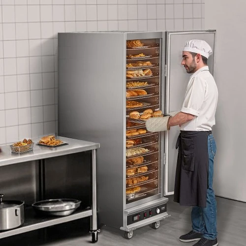VEVOR Maisto šildytuvas „Hot Box“, 16 lygių, su vandens padėklu, vienos durys, reguliuojamos lentynos, nerūdijančio plieno spintelė