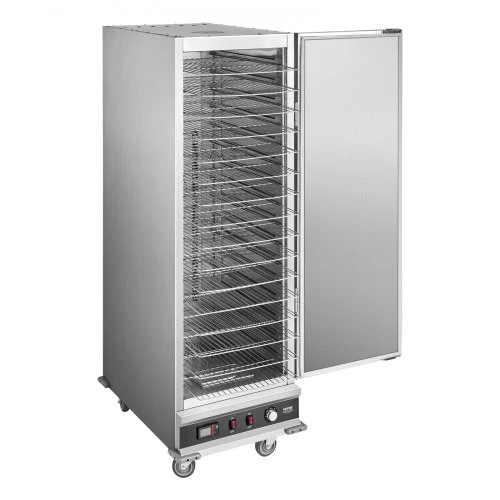 VEVOR Maisto šildytuvas „Hot Box“, 16 lygių, su vandens padėklu, vienos durys, reguliuojamos lentynos, nerūdijančio plieno spintelė
