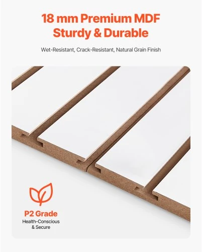 Koduva VEVOR MDF garažo slatwall paneliai, 4 x 4 ft, balti, modulinio dizaino