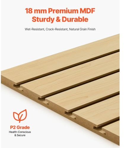 Koduva VEVOR MDF slatwall plokštės garažui, 4 x 4 ft, modulinės, 2 vnt.