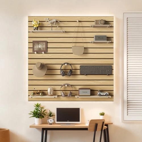 Koduva VEVOR MDF slatwall plokštės garažui, 4 x 4 ft, modulinės, 2 vnt.