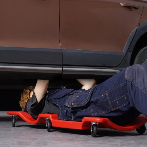VEVOR Mechaniko plastikinė gultuvė, 914 mm, 158,8kg, su paminkštinta galvos atrama ir 6 ratukais