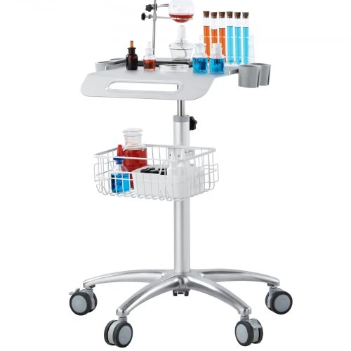 VEVOR Medicininis ir salonų vežimėlis su ratukais, 680–1090 mm reguliuojamas aukštis