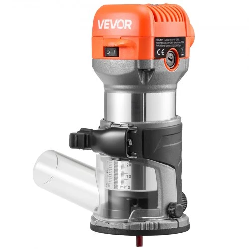 Koduva VEVOR medienos freza, 1 HP 710 W, kintamo greičio rankinė freza su minkštu paleidimu, fiksuotas pagrindas
