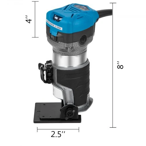 Koduva VEVOR medienos freza, 800 W, kintamas greitis, 30 000 aps./min., komplekte 6,4 mm ir 9,5 mm įvorės, 220 V