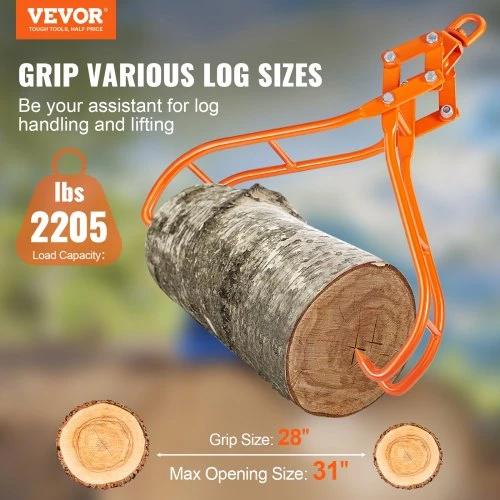 VEVOR Medienos griebtuvas 28 col. 4 žnyplių rąstų griebtuvas, 1000 kg, sukamasis plieno