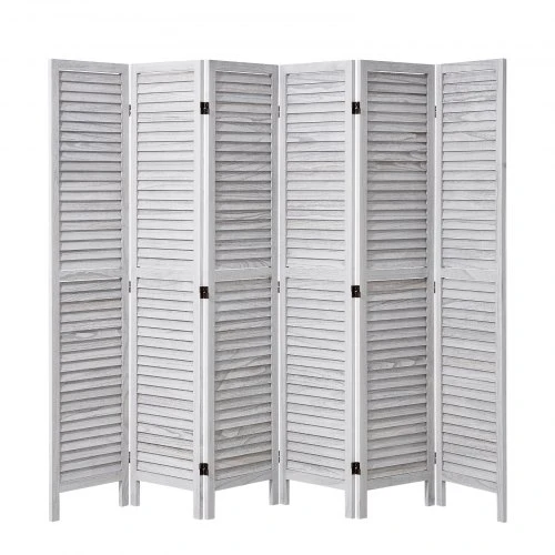 Koduva VEVOR medinė 6 panelių sulankstoma pertvara, 170 cm aukščio, balta