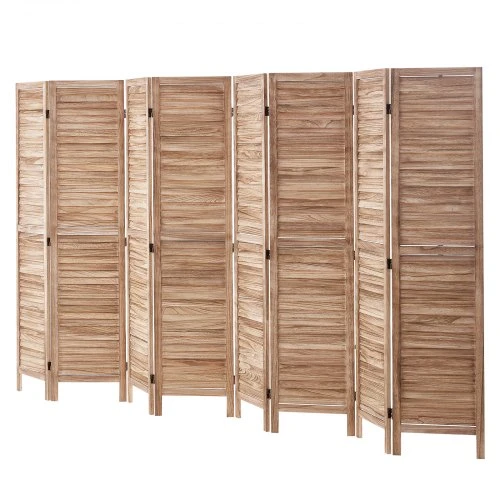 VEVOR Medinė kambario pertvara, 8 panelių sulankstoma privatumo širma, 170 cm, vidaus louverinė