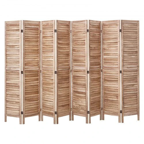 VEVOR Medinė kambario pertvara, 8 panelių sulankstoma privatumo širma, 170 cm, vidaus louverinė