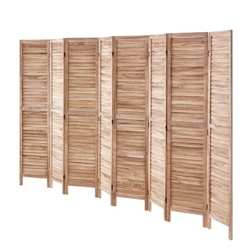 VEVOR Medinė kambario pertvara, 8 panelių sulankstoma privatumo širma, 170 cm, vidaus louverinė