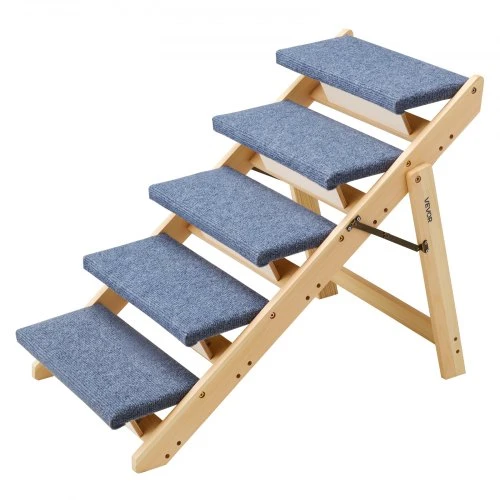 VEVOR Mediniai augintinių laipteliai, 5 pakopų, sulankstomi, 68 kg
