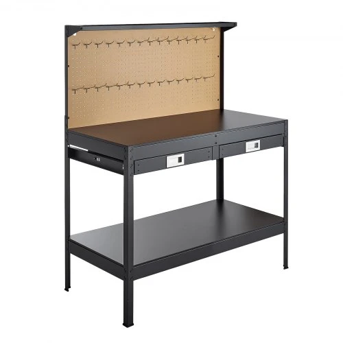 VEVOR Medinis darbastalis su lentute, 1200 mm, 110 kg, 4 AC lizdai, 2 USB, 1,5 m kabelis, 30 kabliukų