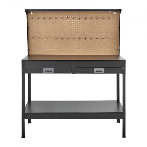 VEVOR Medinis darbastalis su lentute, 1200 mm, 110 kg, 4 AC lizdai, 2 USB, 1,5 m kabelis, 30 kabliukų