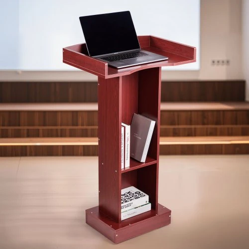 VEVOR Medinis podiumas, 1040 mm, pastatomas, su plačiu skaitymo paviršiumi ir lentyna