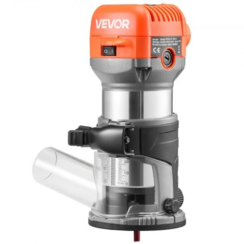 Koduva VEVOR medžio freza, 1 HP 710 W, kintamo greičio palmės tipo freza su minkštu paleidimu