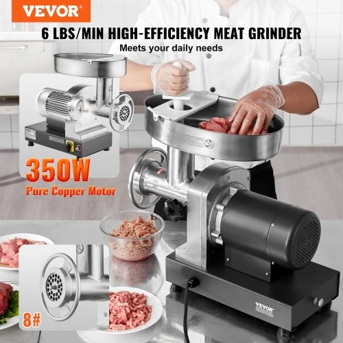 VEVOR Mėsmalė, 6 lbs/min, 350 W, nerūdijantis plienas