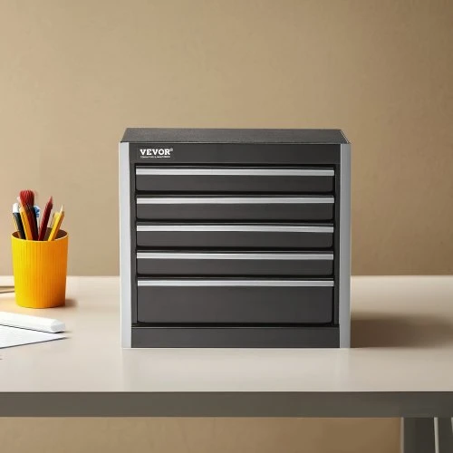 Koduva VEVOR metalinė įrankių dėžė, 5 stalčiai, juoda, 21,8 cm