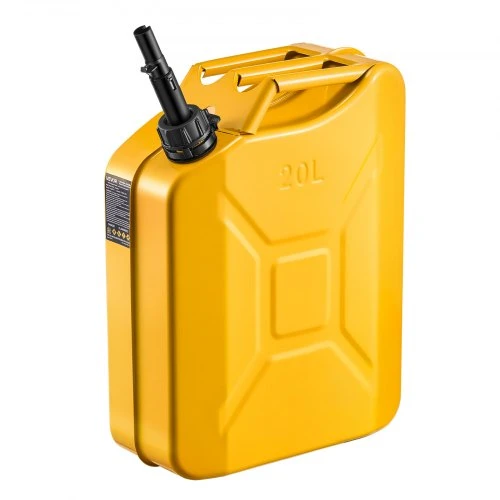 VEVOR Metalinė kuro talpa, 20 l, su snapeliu ir patogia rankena, 6 l/min, geltona