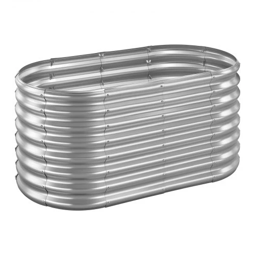VEVOR Metalinė paaukštinta lysvė, ovali, 1,2 x 0,6 x 0,6 m, cinkuota, be dugno