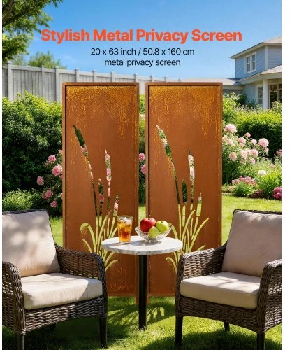 VEVOR Metalinė privatumo sienelė, 50 x 160 cm, pastatoma, lauko ir vidaus