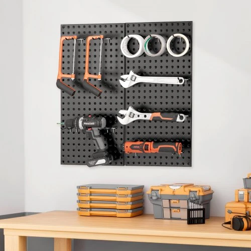VEVOR Metalinės perforuotos plokštės, 32" x 16", 2 vnt., juodos