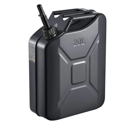 VEVOR Metalinis kuro kanistras, 20 l, su snapeliu ir patogia rankena, 6 l/min, juodas
