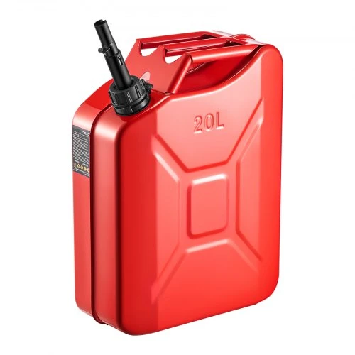 VEVOR Metalinis kuro kanistras, 20 l, su snapeliu ir patogia rankena, 6 l/min, raudonas