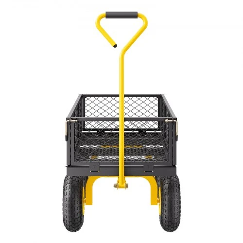 Koduva VEVOR metalinis sodo vežimėlis V500, geltonas, juodas, iki 226,8kg