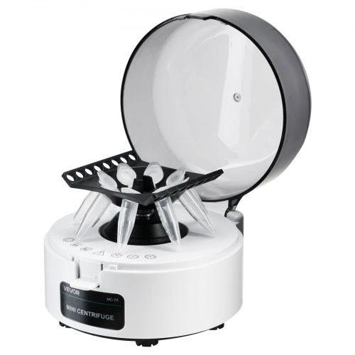 Koduva VEVOR mini centrifuga laboratorijai, 3013xg RCF, 2-in-1 rotorius, 0,2/1,5/2 ml mėgintuvėliams, fiksuotas 7000 aps./min.