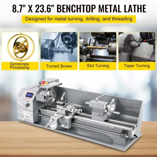 Koduva VEVOR mini metalo tekinimo staklės 750 W, 50–3000 aps./min., 220 x 600 mm
