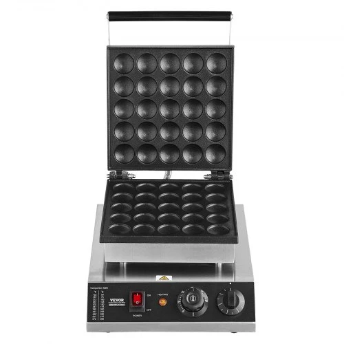 Koduva VEVOR mini olandiškų blynelių keptuvė PC-25-2, 25 vnt., 43 mm, sidabrinė, 1700 W