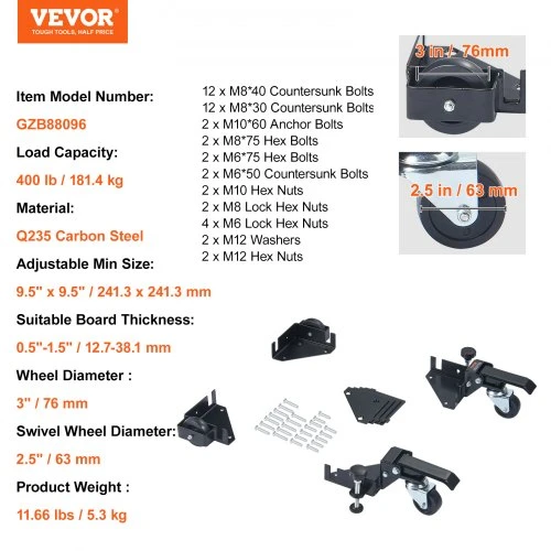 Koduva VEVOR mobilus pagrindas, 400 lbs