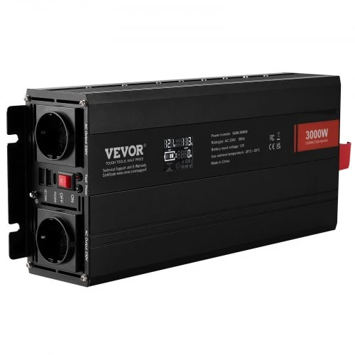 VEVOR Modifikuotos sinusoidės keitiklis, 3000 W, DC 12 V į AC 230 V, SGM-3000W