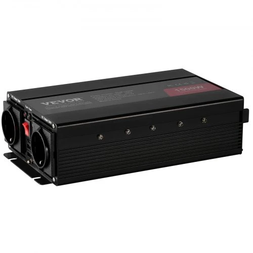 VEVOR Modifikuotos sinusoidės keitiklis, 1500 W, 12 V DC į 230 V AC, su 2 AC lizdais, 2 USB prievadais, 1 Type-C prievadu, SGM-1500W