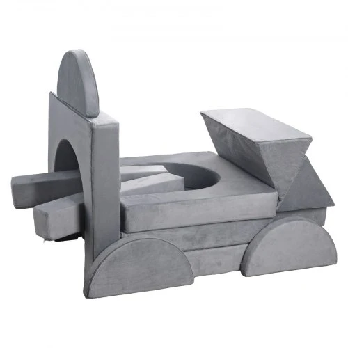 VEVOR Modulinė vaikų žaidimų sofa, 14 dalių, pilka
