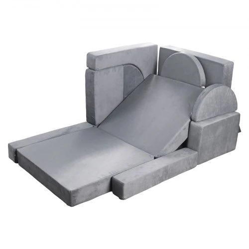 VEVOR Modulinė vaikų žaidimų sofa, 14 dalių, pilka