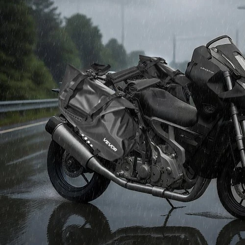 VEVOR Motociklo balandinės 28 l (14 l x 2), juodos