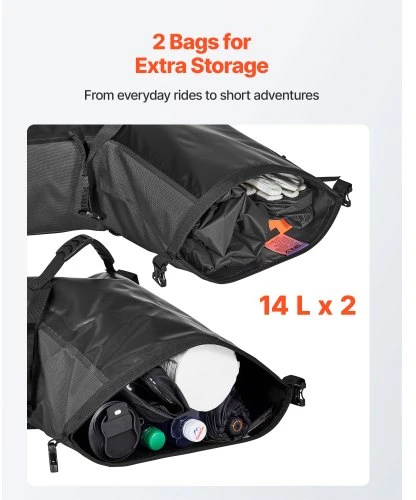 VEVOR Motociklo balandinės 28 l (14 l x 2), juodos