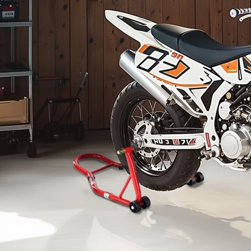 VEVOR Motociklo galinio rato stovas, U + L šakės, raudonas