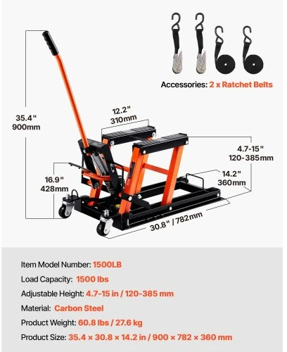 VEVOR Motociklo hidraulinis keltuvas 680,4kg ATV ir dirt bike