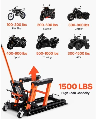 VEVOR Motociklo hidraulinis keltuvas 680,4kg ATV ir dirt bike
