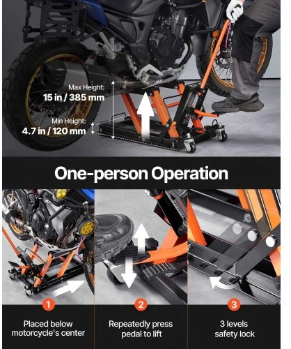VEVOR Motociklo hidraulinis keltuvas 680,4kg ATV ir dirt bike